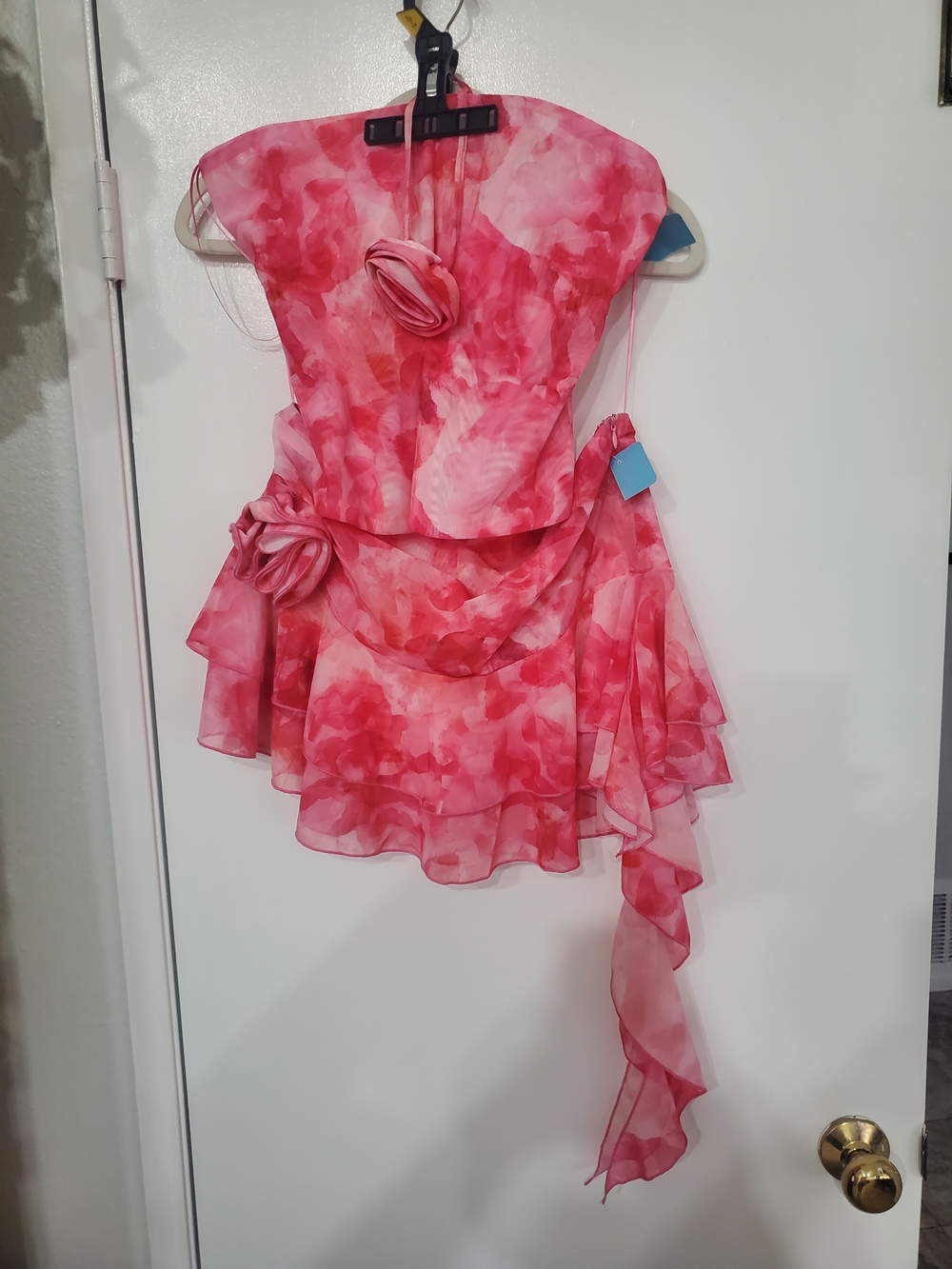 superdown Pink Floral Strapless Ruffle Mini Dress - Picture 3 of 10